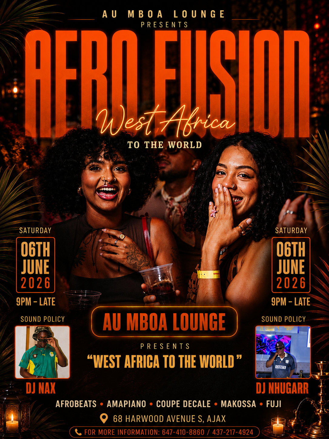 Au Mboa West Africa night flyer