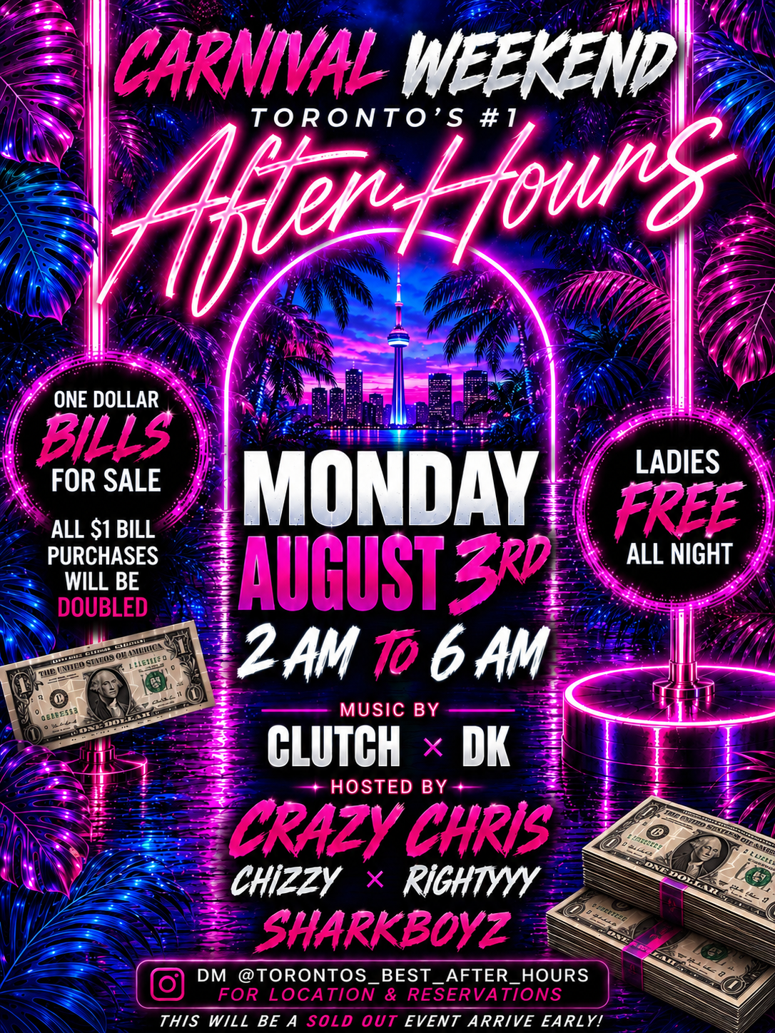 Toronto's #1 After Hours — Monday flyer