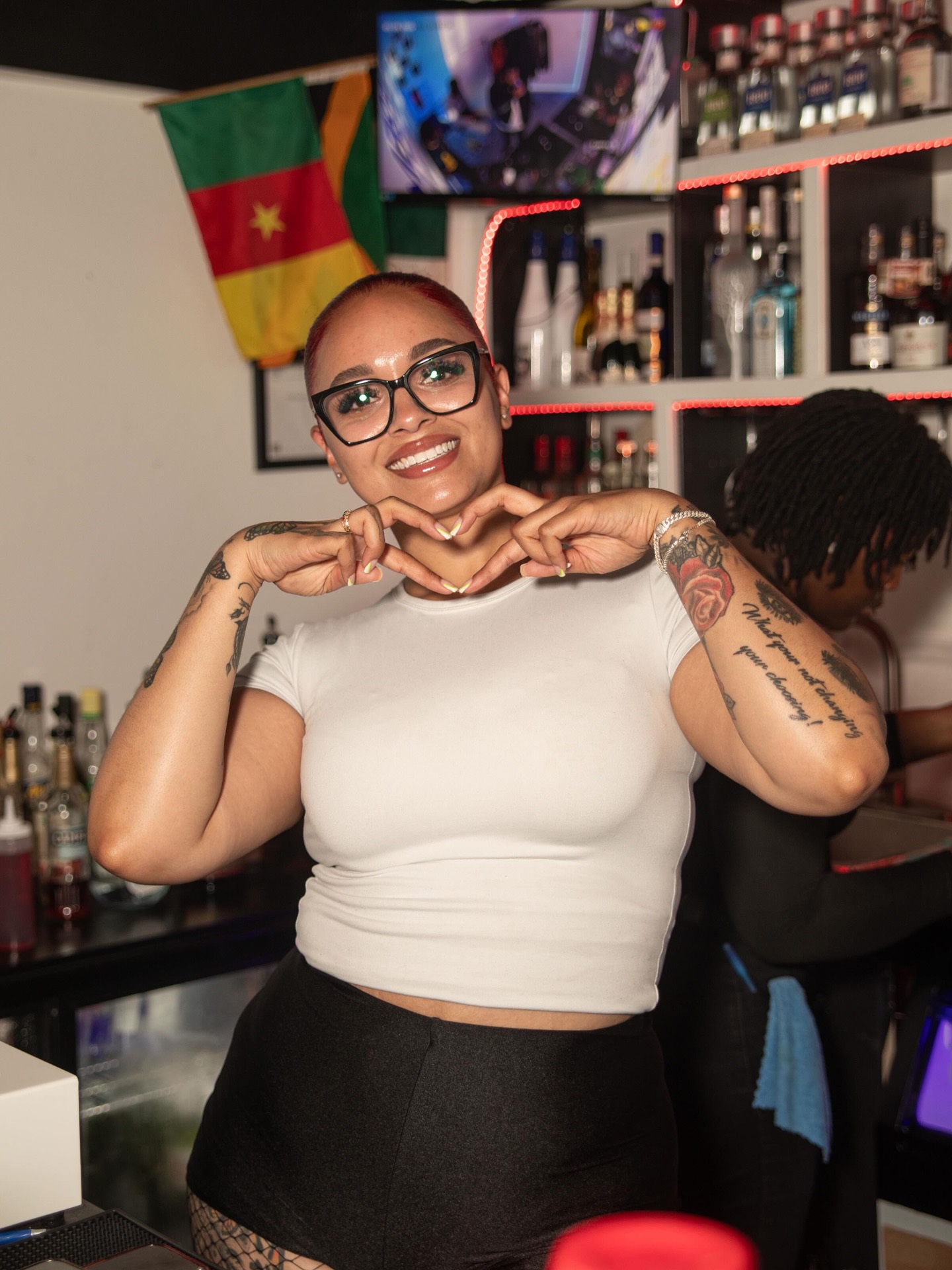 Brat Haus bartender behind the bar