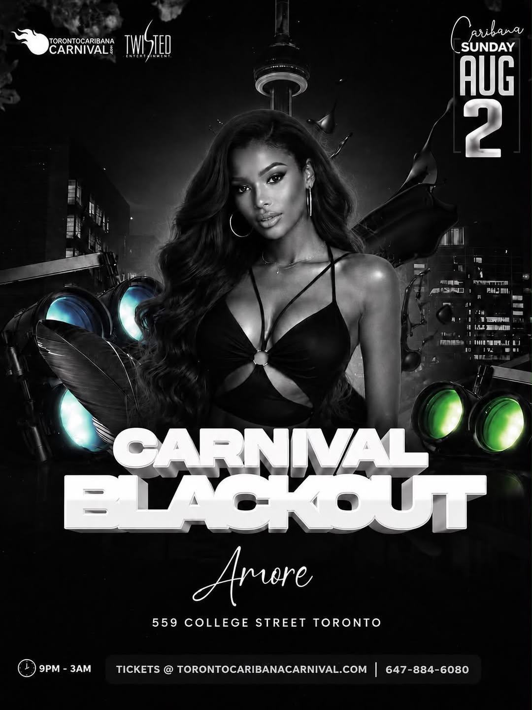 Carnival Blackout at Amore flyer
