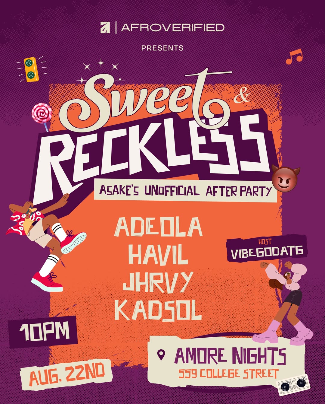 Sweet & Reckless — Asake's Unofficial After Party at Amore Nights flyer