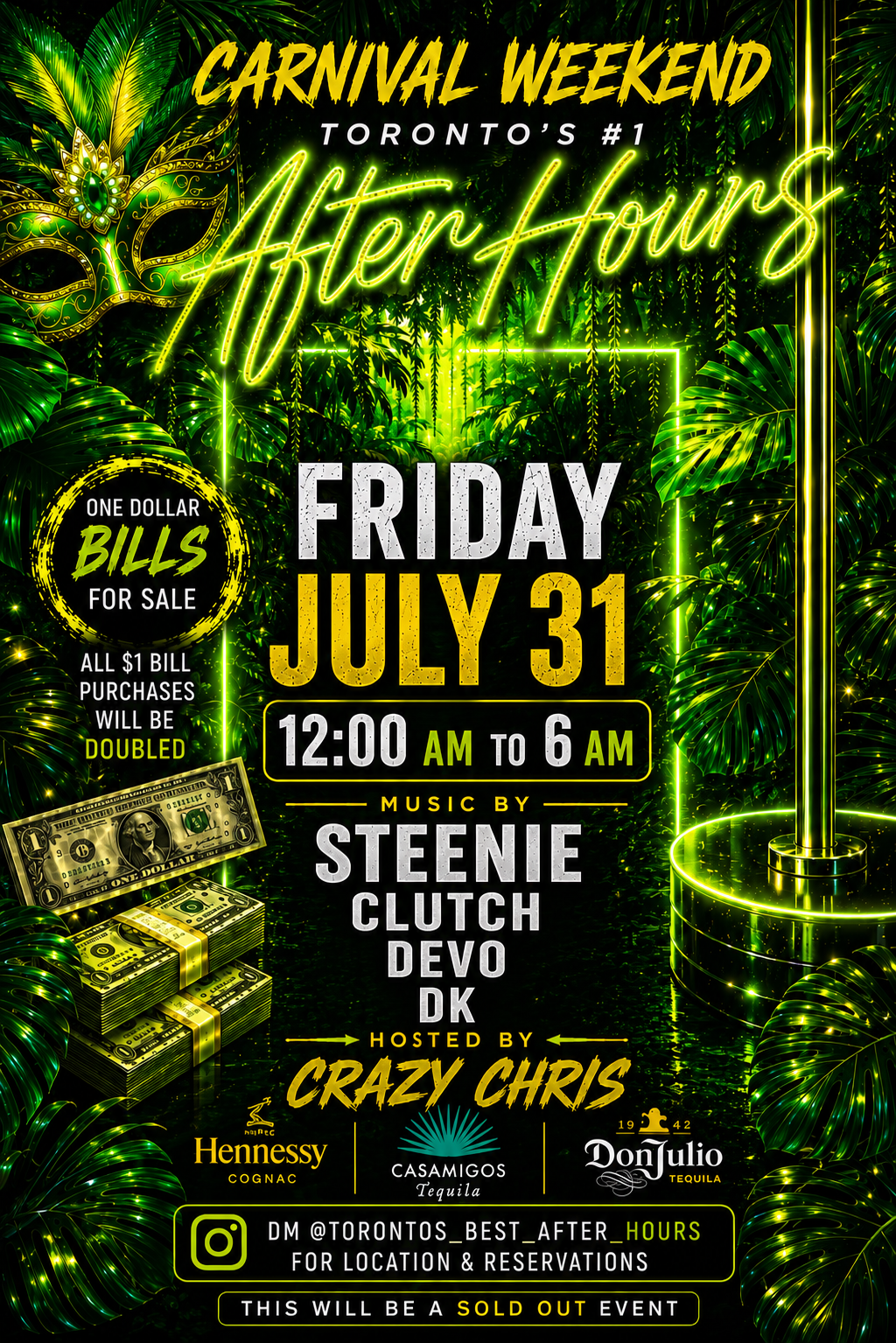 Toronto's #1 After Hours — Carnival Weekend flyer