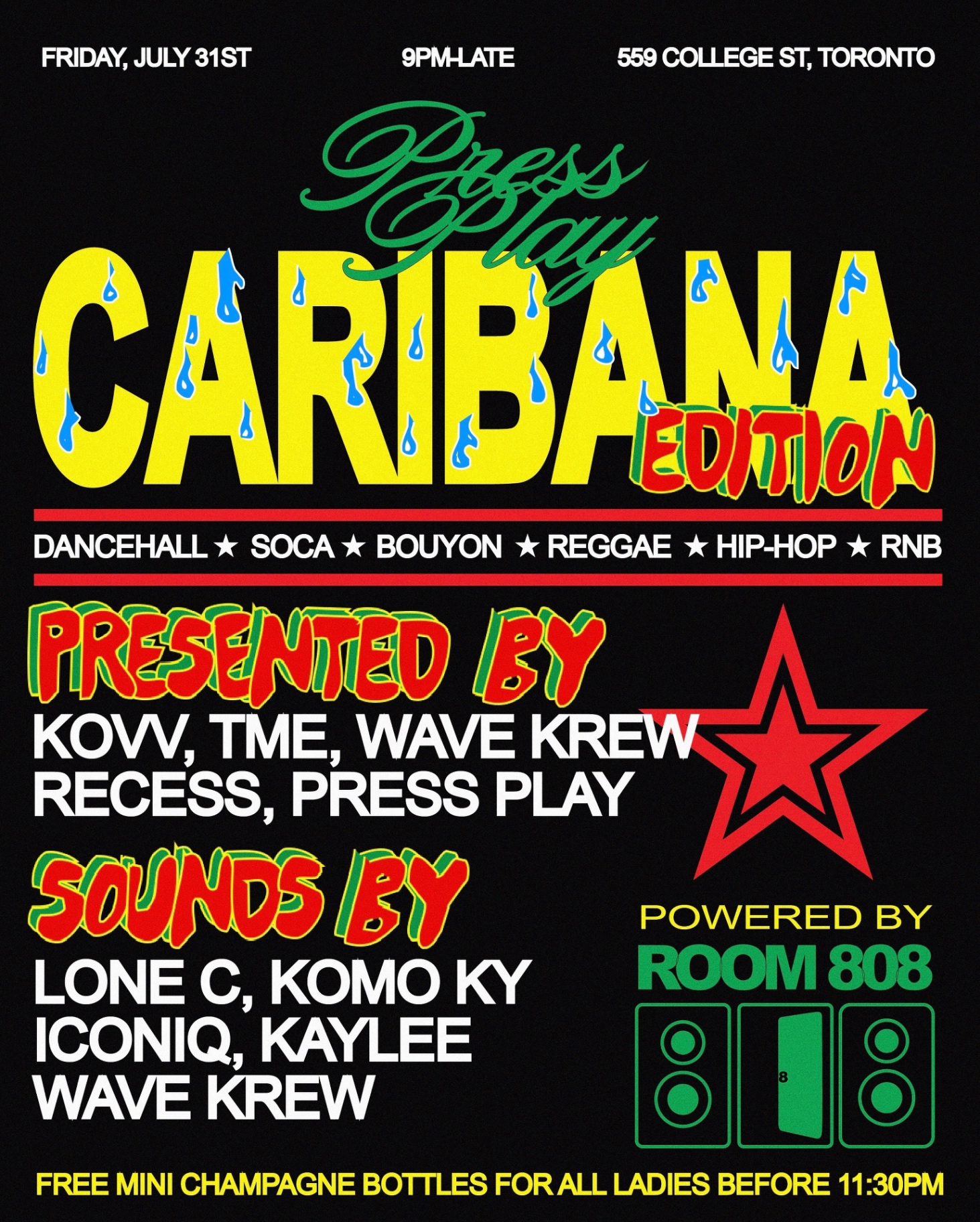 Press Play — Caribana Edition flyer